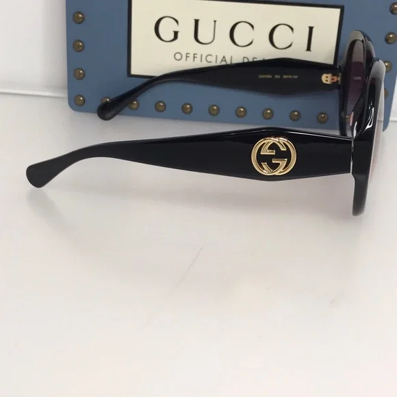 Gucci Sunglasses Women's GG0796S 002 Black/Red Gradient - Picture 11 of 16